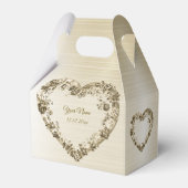 結婚のフローラゴールデン華美ハートフレームエレガント フェイバーボックス (正面サイド)