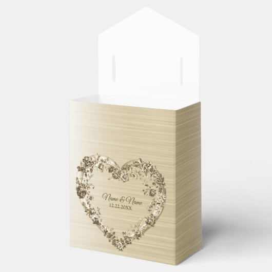 結婚のフローラゴールデン華美ハートフレームエレガント フェイバーボックス (オープン)