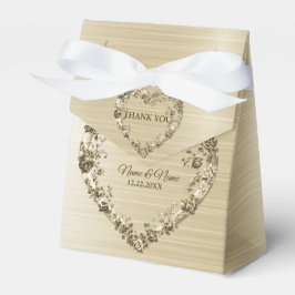 結婚のフローラゴールデン華美ハートフレームエレガント フェイバーボックス