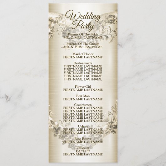 結婚のフローラゴールデン華美ハートフレームエレガント プログラム (裏面)