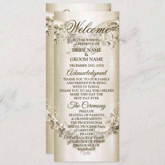 結婚のフローラゴールデン華美ハートフレームエレガント プログラム (正面/裏面)