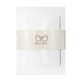 結婚のフローラゴールデン華美ハートフレームエレガント 招待状ベリーバンド