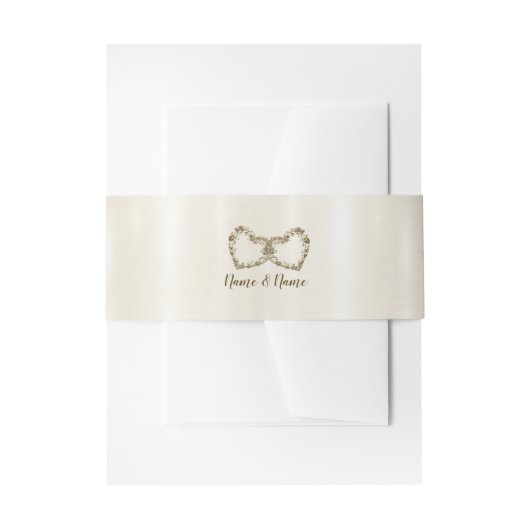 結婚のフローラゴールデン華美ハートフレームエレガント 招待状ベリーバンド (正面例)