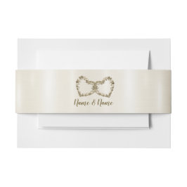 結婚のフローラゴールデン華美ハートフレームエレガント 招待状ベリーバンド