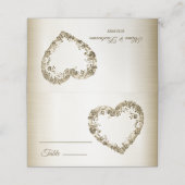 結婚のフローラゴールデン華美ハートフレームパーティー プレイスカード (外部開封)
