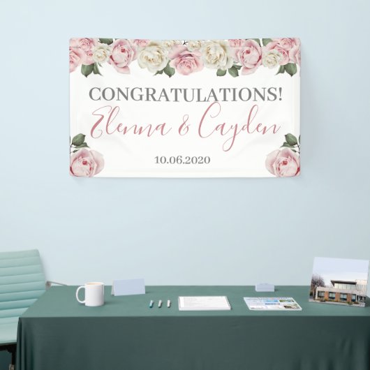 結婚のフローラバナー – ウェディングシャワー 横断幕 (トレードショー)