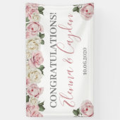 結婚のフローラバナー – ウェディングシャワー 横断幕 (縦)