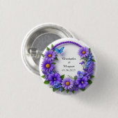 結婚のフローラ枠(花カラフル付) 缶バッジ (正面&裏面)