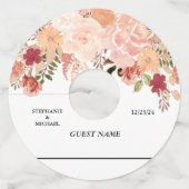 結婚のフローラ水彩桃花 ワイングラスタグ (裏面)