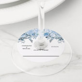 結婚のフローラ水彩青花 ワイングラスタグ (クローズアップ)