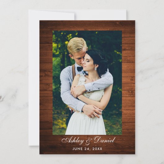 結婚のフローラ素朴幾何学的金ゴールド写真 招待状 (裏面)