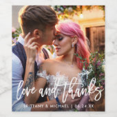 結婚のブモダンラシのラブフォト感謝していー ワインラベル (シングルラベル)