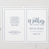 結婚のブモダンラシ文字 – Dusty Blue Program (正面/裏面)