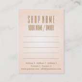 結婚のブライダルおよび夕べファッション – 名刺 (裏面)