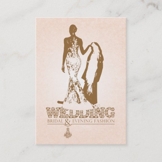 結婚のブライダルおよび夕べファッション – 名刺 (正面)