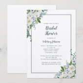 結婚のブライダルシャワーエレガントフローラ 招待状 (正面/裏面)