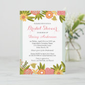 結婚のブライダルシャワーシックなガーデンブルーミング花 招待状 (スタンド正面)