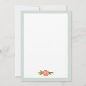 結婚のブライダルシャワーシックなガーデンブルーミング花 招待状 (裏面)