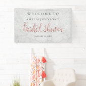 結婚のブライダルシャワーバナーマーブルバラ金ゴールド 横断幕 (インサイチュ)