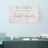 結婚のブライダルシャワーバナーマーブルバラ金ゴールド 横断幕 (トレードショー)