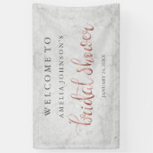 結婚のブライダルシャワーバナーマーブルバラ金ゴールド 横断幕 (縦)