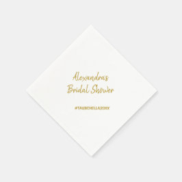 結婚のブライダルシャワーパーティーナプキンズハッシュタグ金ゴールド スタンダードカクテルナプキン