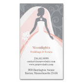 結婚のブライダルホワイトドレス マグネット名刺 (正面縦)