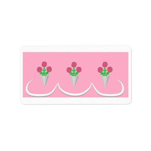 結婚のブーケ差出人住所 ラベル (正面)