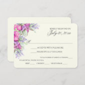 結婚のブーケ水彩出展 出欠カード (正面/裏面)