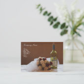 結婚のブーケ&ワインボトル名刺 名刺 (スタンド正面)