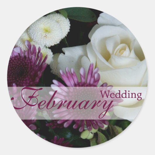 結婚のブーケ・2月のステッ結婚カー ラウンドシール (正面)