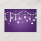 結婚のプレイスカードキラキラ輝く星パープル プレイスカード (裏面)