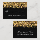 結婚のプレイスカードパーティーキラキラ金ゴールド プレイスカード (正面/裏面)