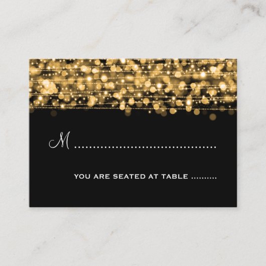 結婚のプレイスカードパーティーキラキラ金ゴールド プレイスカード (正面)