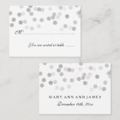 結婚のプレイスカード銀フェイク箔グリッター灯 プレイスカード (正面/裏面)