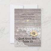 結婚のプレイステーブルナンバーレースひまわり木 招待状 (正面)