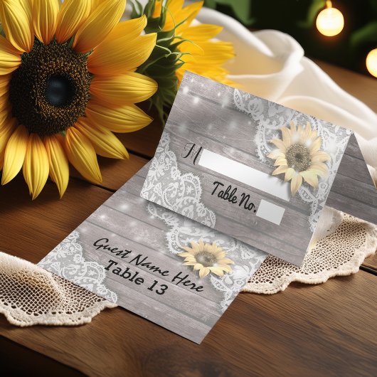 結婚のプレイステーブルナンバーレースひまわり木 招待状