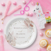 結婚のボホの花フェイクグリッター ペーパープレート (パーティー)