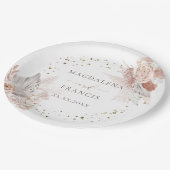 結婚のボホの花フェイクグリッター ペーパープレート (アングル)