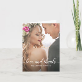 結婚のポートレートパーソナライズされた写真 サンキューカード