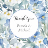結婚のミニマクラシックリストBLUE Thank You シール (正面)