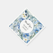 結婚のミニマクラシックリストBLUE Thank You スタンダードカクテルナプキン (角)