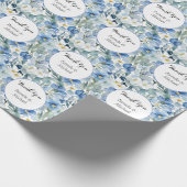 結婚のミニマクラシックリストBLUE Thank You ラッピングペーパー (角)