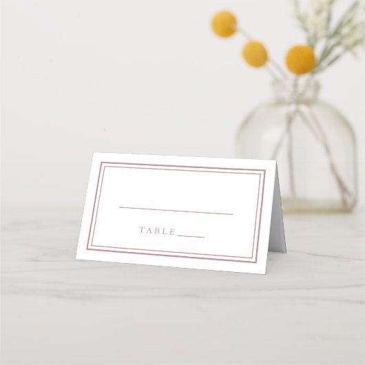 結婚のミニマシンプルリストのダスティモダンバラホワイト プレイスカード (正面)