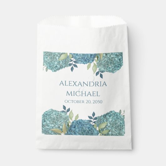 結婚のミニマシンプルリストキャンディがアジサイを好む フェイバーバッグ (正面)