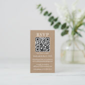 結婚のミニマシンプルリストKraft QR RSVP エンクロージャーカード (スタンド正面)