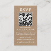 結婚のミニマシンプルリストKraft QR RSVP エンクロージャーカード (正面)