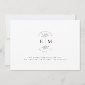 結婚のミニマモダンリストエレガントシック サンキューカード (正面)