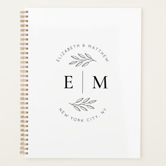 結婚のミニマモダンリストエレガントシック プランナー手帳 (正面)