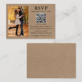 結婚のミニマモダンリスト写真Kraft QR RSVP エンクロージャーカード (正面/裏面)